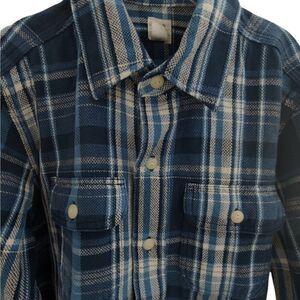 NWT GAP cotton twill button down shirt in blue & white plaid size medium